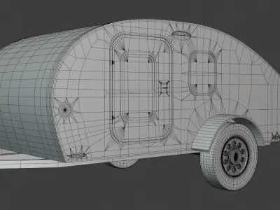 Hyundai IONIQ with caravan 3D model