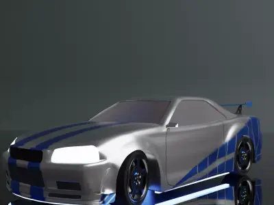 Nissan Skyline R34  Low-poly 3D model