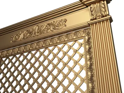 Radiator Cover Decorative Screening Grille Panel 012 Low-poly 3D model
