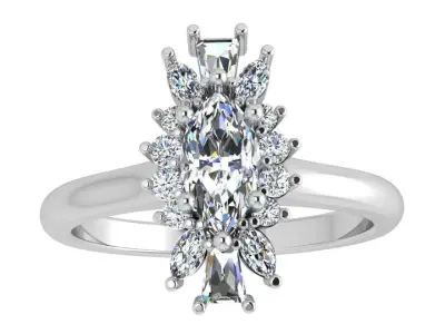 Unique Diamond Ring 4177 3D print model