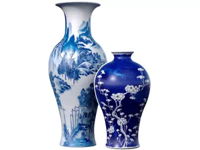 Decorative Floor vase flowerpot pot urn jar Chinese Style  3D model