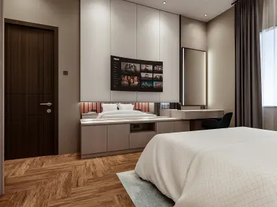 Bedroom 3D Rendering Interior Low-poly 3D model