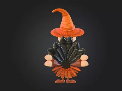 Charming Thanksgiving Turkey Printable Holiday For Home Decor 3D model
