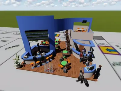 Exhibition STAND model Low-poly 3D model