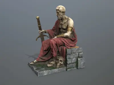 Man Statue 2 Low-poly 3D model