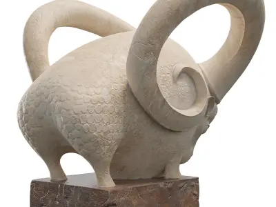 Wild Goat-Statue 21 3D model