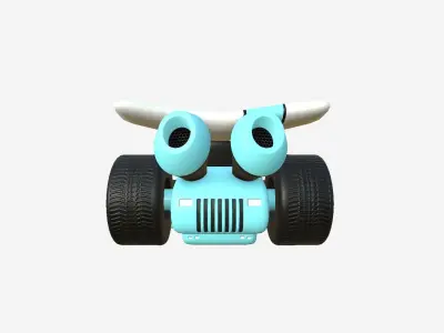 Cartoon Kart A10 White - Vehicle Racing Design Low-poly 3D model