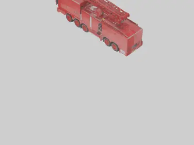 Robot version of a fire truck model Low-poly 3D model