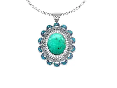 Turquoise Pendant 3D print model