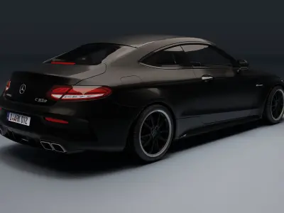 Mercedes AMG C63 S Low-poly 3D model