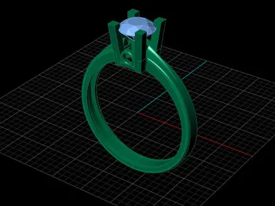 STL 3DM Print Ready Women Diamond Ring Lightweight Printable  3D print model 62