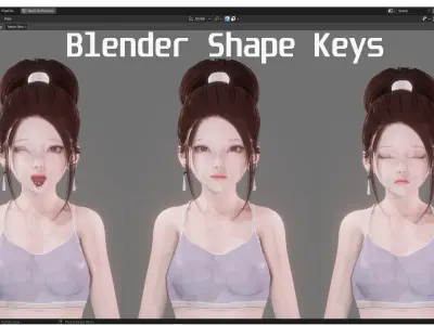 Sport Girl - Realistic Female Character - Blender Eevee Low-poly 3D model