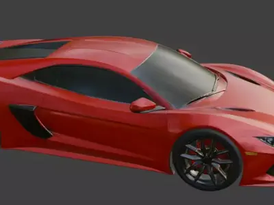 Sport Car Red 3D Model  3D model