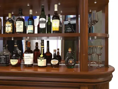 Classic European style Wine Cabinet 2 3D model