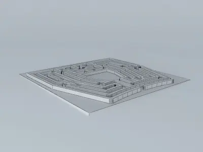 Labyrinth Maze Design at restored Governor Palace in Williams... Free 3D model