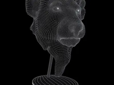 Figurine Lion Head 3D model
