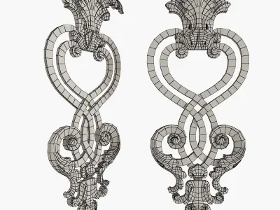 Decor two ornate gold wall sconces 3D model
