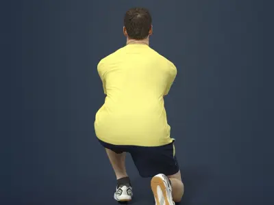 Romance Sportswear Casual Man playing volleyball digging Low-poly 3D model