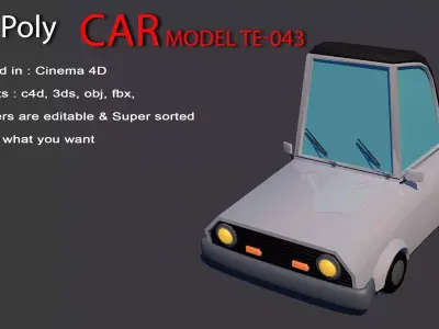Low Poly Car Model TE-043 Low-poly 3D model