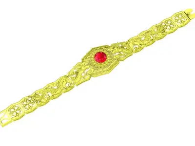 Luxury Ornamental Gemstone Bracelet Jewelry 4123 3D print model