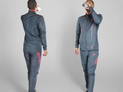 Man in sportswear drinking water 213 Low-poly 3D model