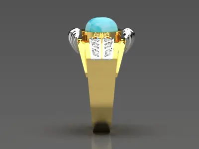 woman diamond ring jr00069 3D print model