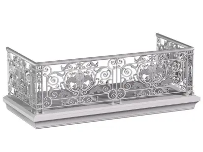 Wrought Classic Balcony Railing 3D model