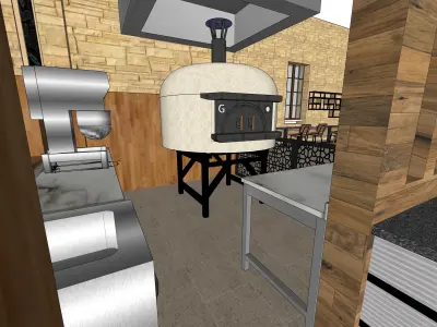 Old Building Open Buffet 3D model