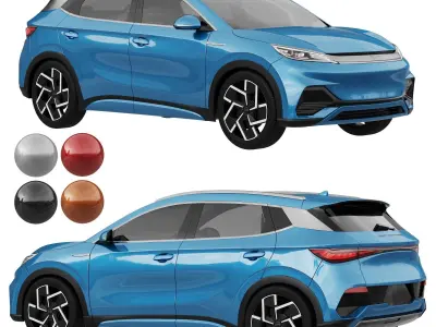 Mid poly cars set 1 Low-poly 3D model