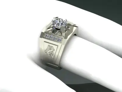 Men Ring Dragon Jewelry 3D print model