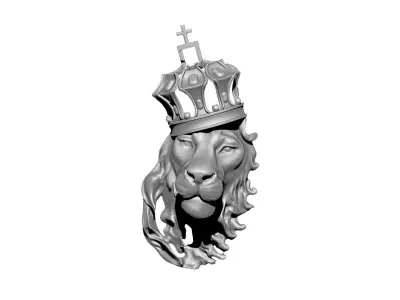 High detailed Last King Lion pendant with Crown 3D print model
