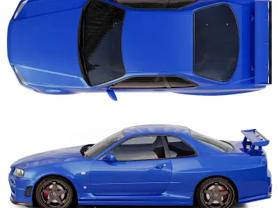 Nissan Gtr R34 Low-poly 3D model