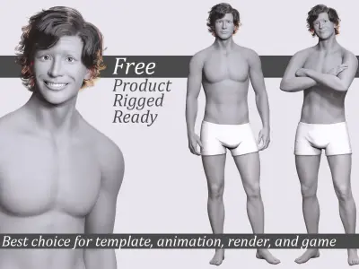 Download Free Rigged 3D Character Fully Rigged Optimized Free low-poly 3D model