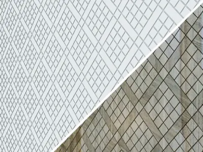 Tiles ATLAS CONCORDE MARVEL PRO Gray Fleury Diagonal Mosaic 3D model