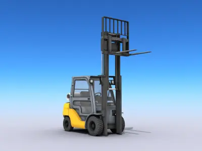 Industrial Forklift Low-poly 3D model