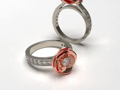 Engagement ring Rose ready for print UPDATED WITH NEW SHANK 3D print model