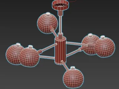 SVENN chandelier with four lights 3D model