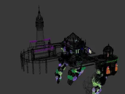 castle scene for game 3D model