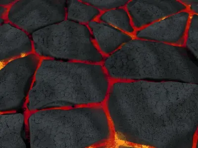 Rocks with Lava Free low-poly 3D model