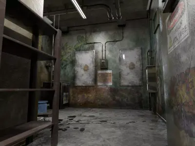 The old  Horror Room  5 Low-poly 3D model