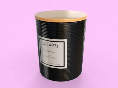 Wax Candle Low-poly 3D model