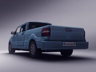 Pickup Truck Low-poly 3D model get