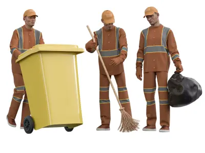 Sweeper Character Collection Low-poly 3D model