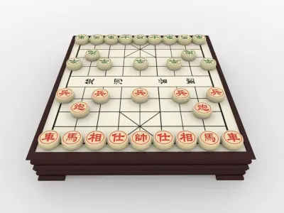 Chiness Chess - Xiangqi with table 3D model