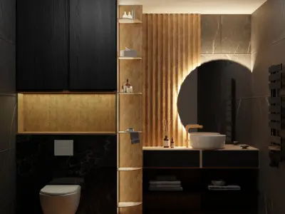 Black Bathroom 3D model