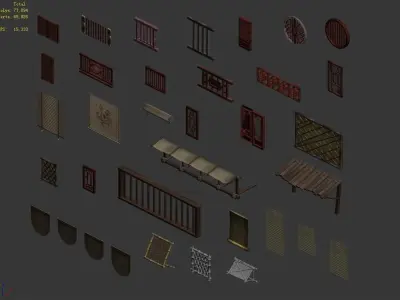 Game Building Decoration - Window 01 3D model