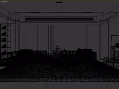 Modern Luxury Living Room with Minimalist Sophistication 3D model