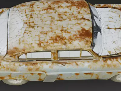 Vintage Rusted Car 3D Model 3D model