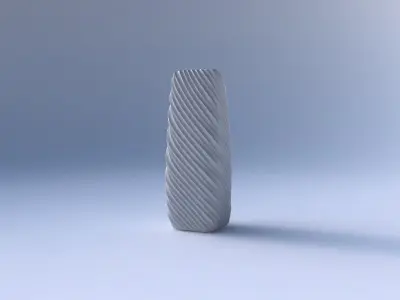 Vase arc rectangle with bent extruded lines 2 3D print model