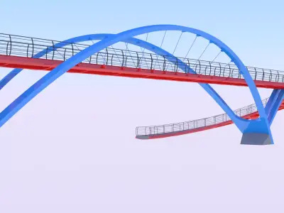 Pedestrian bridge 3D model buy